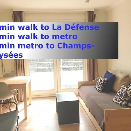 Apartment 7 Min Walk Metro Line 1-la Defense Charras Courbevoie
